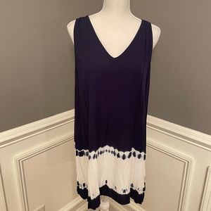 Navy Tie Die Dress Sz L BB Dakota